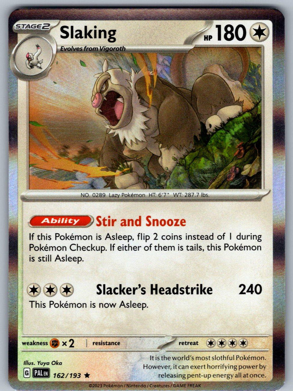 Slaking 162/193 Paldea Evolved Pokemon Holo