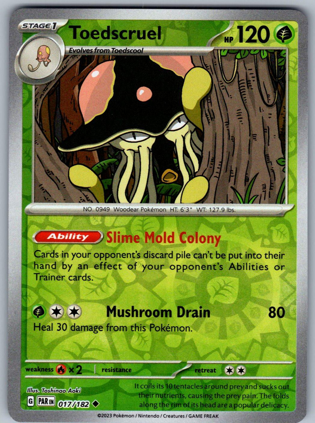 Toedscruel 017/182 Paradox Rift Pokemon Reverse Holo