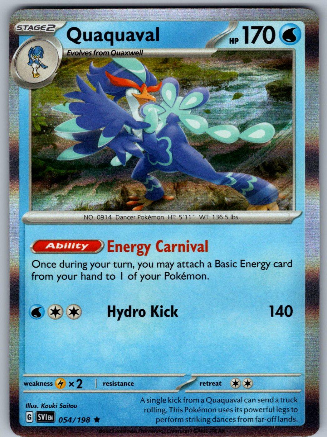 Quaquaval 054/198 Scarlet & Violet Pokemon Holo