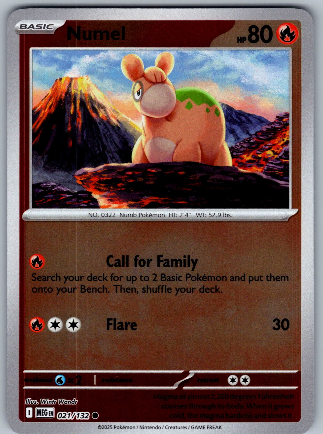 Numel 021/132 Mega Evolution Pokemon Reverse Holo