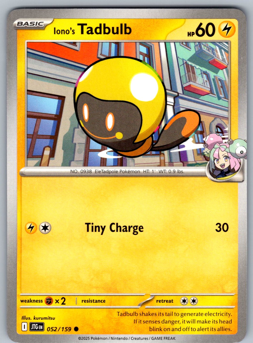 Iono's Tadbulb 052/159 Journey Together Pokemon