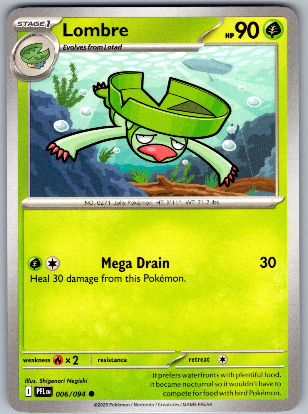 Lombre 006/094 Phantasmal Flames Pokemon