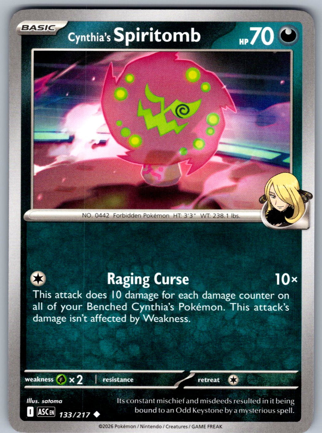 Cynthia's Spiritomb 133/217 Ascended Heroes Pokemon