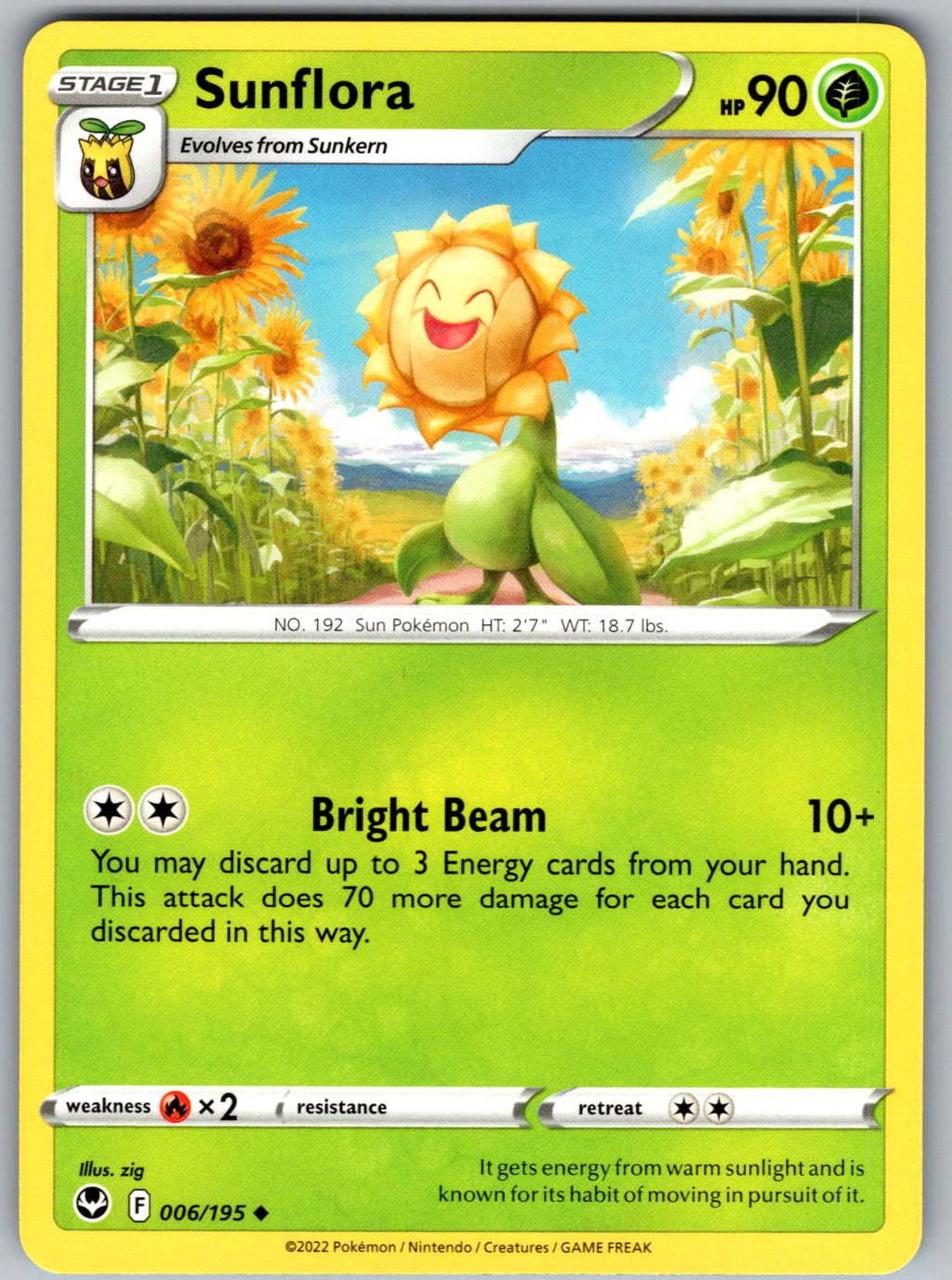 Sunflora 006/195 Silver Tempest Pokemon