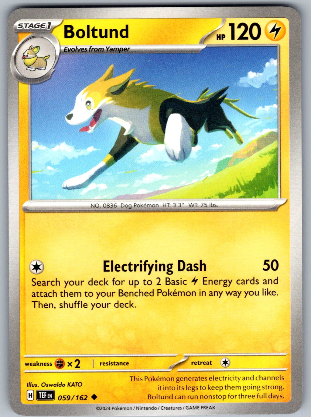 Boltund 059/162 Temporal Forces Pokemon