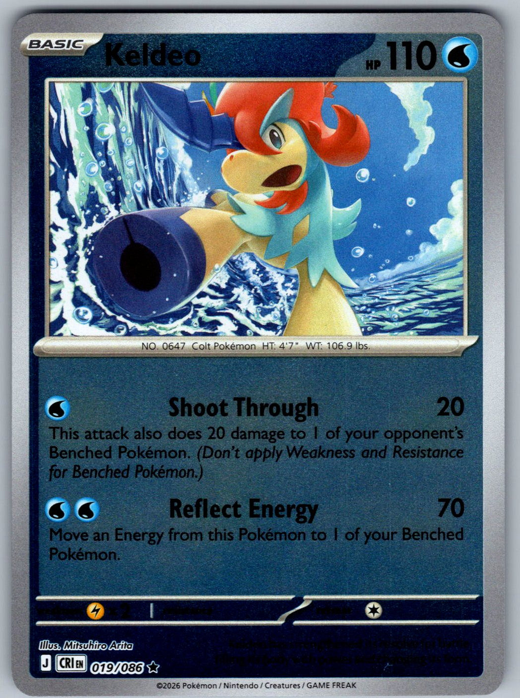 Keldeo 019/086 Chaos Rising Pokemon Reverse Holo