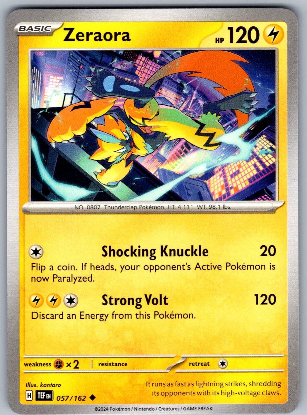 Zeraora 057/162 Temporal Forces Pokemon