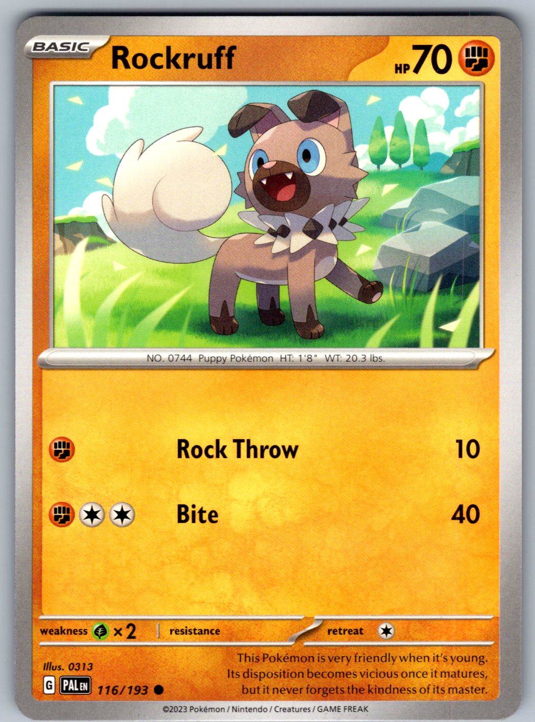 Rockruff 116/193 Paldea Evolved Pokemon