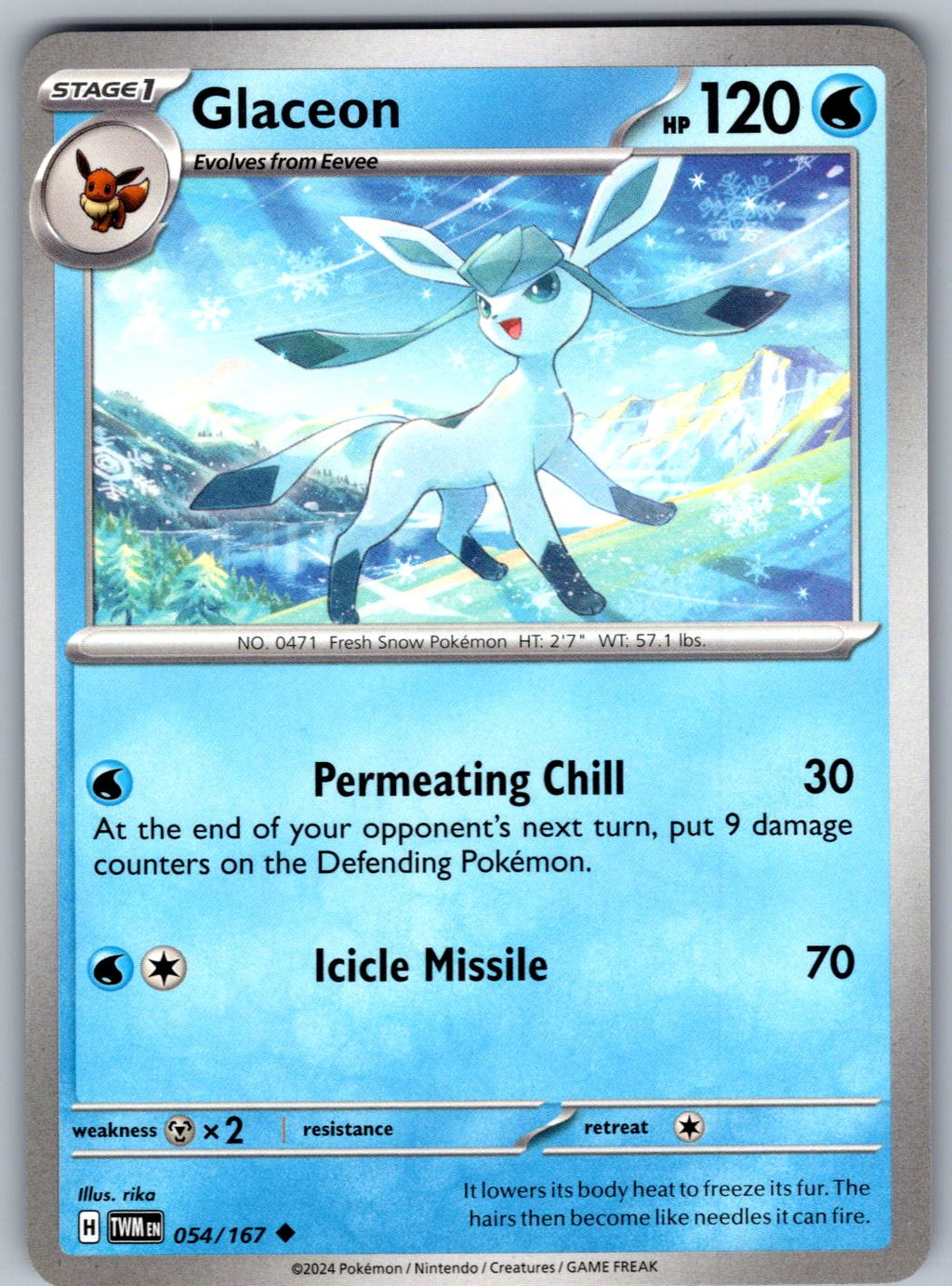 Glaceon 054/167 Twilight Masquerade Pokemon
