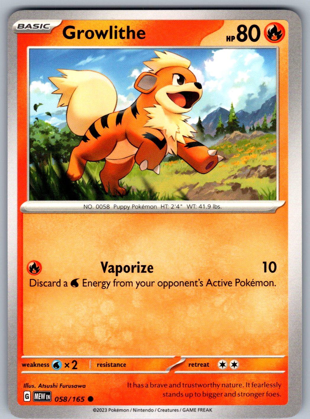 Growlithe 058/165 151 Pokemon