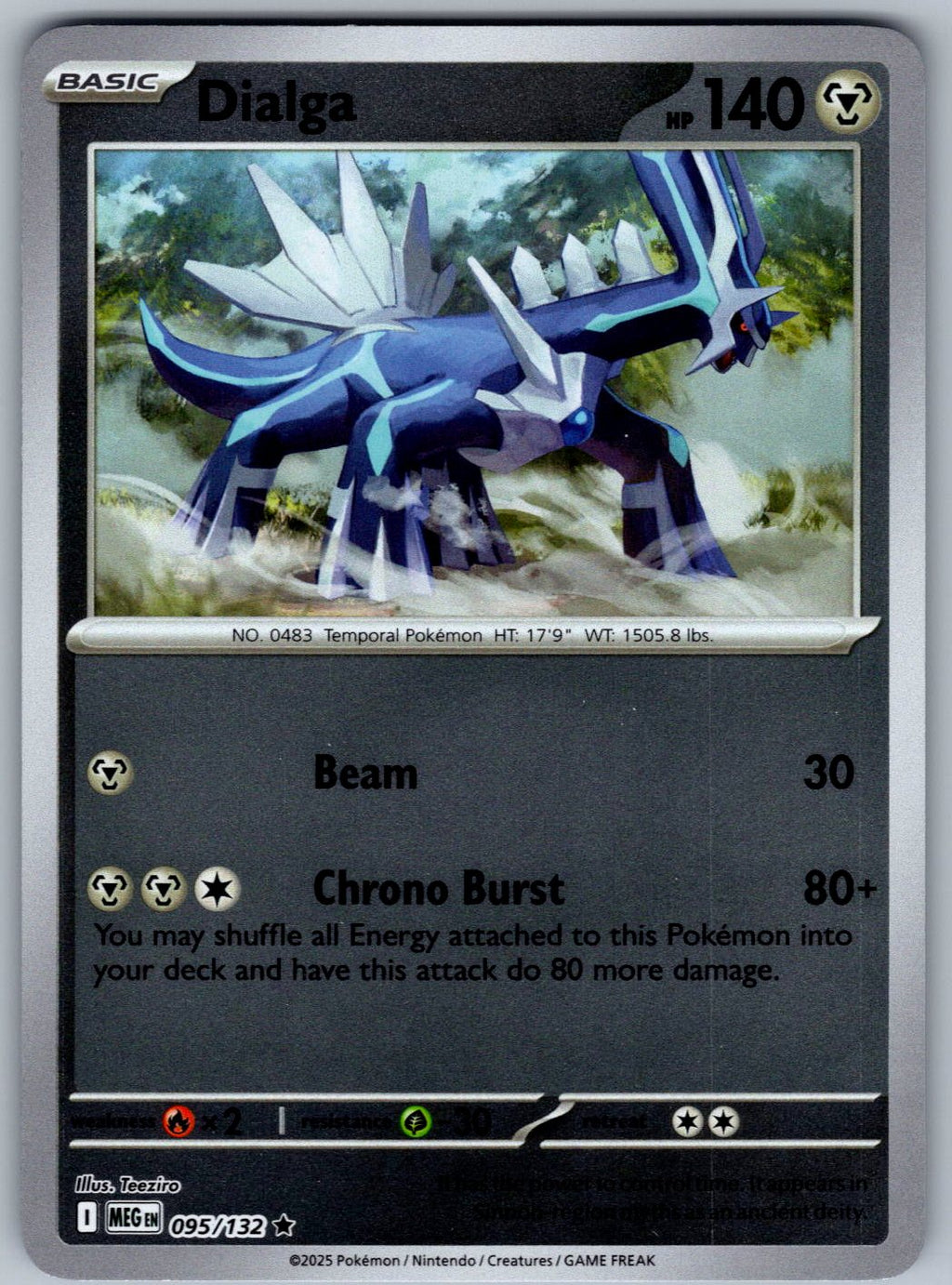 Dialga 095/132 Mega Evolution Pokemon Reverse Holo