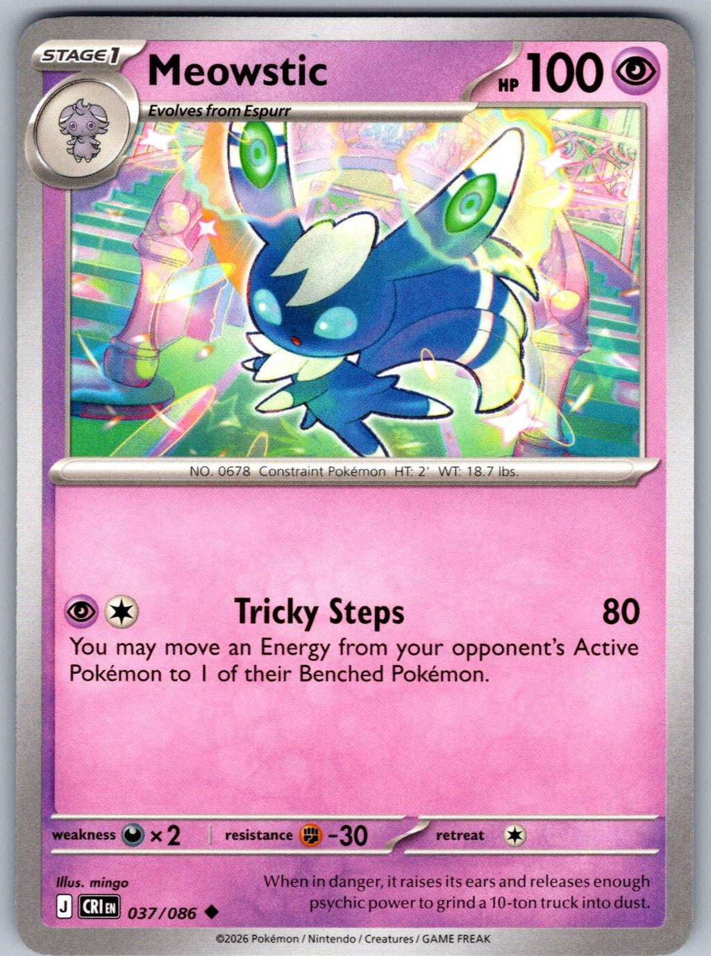 Meowstic 037/086 Chaos Rising Pokemon