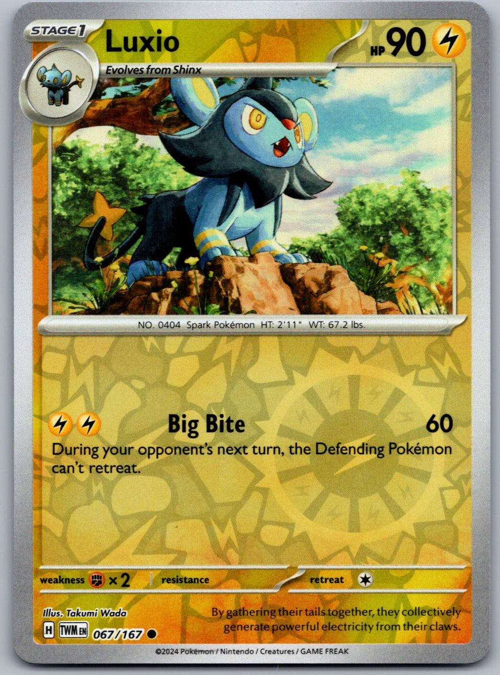 Luxio 067/167 Twilight Masquerade Pokemon Reverse Holo