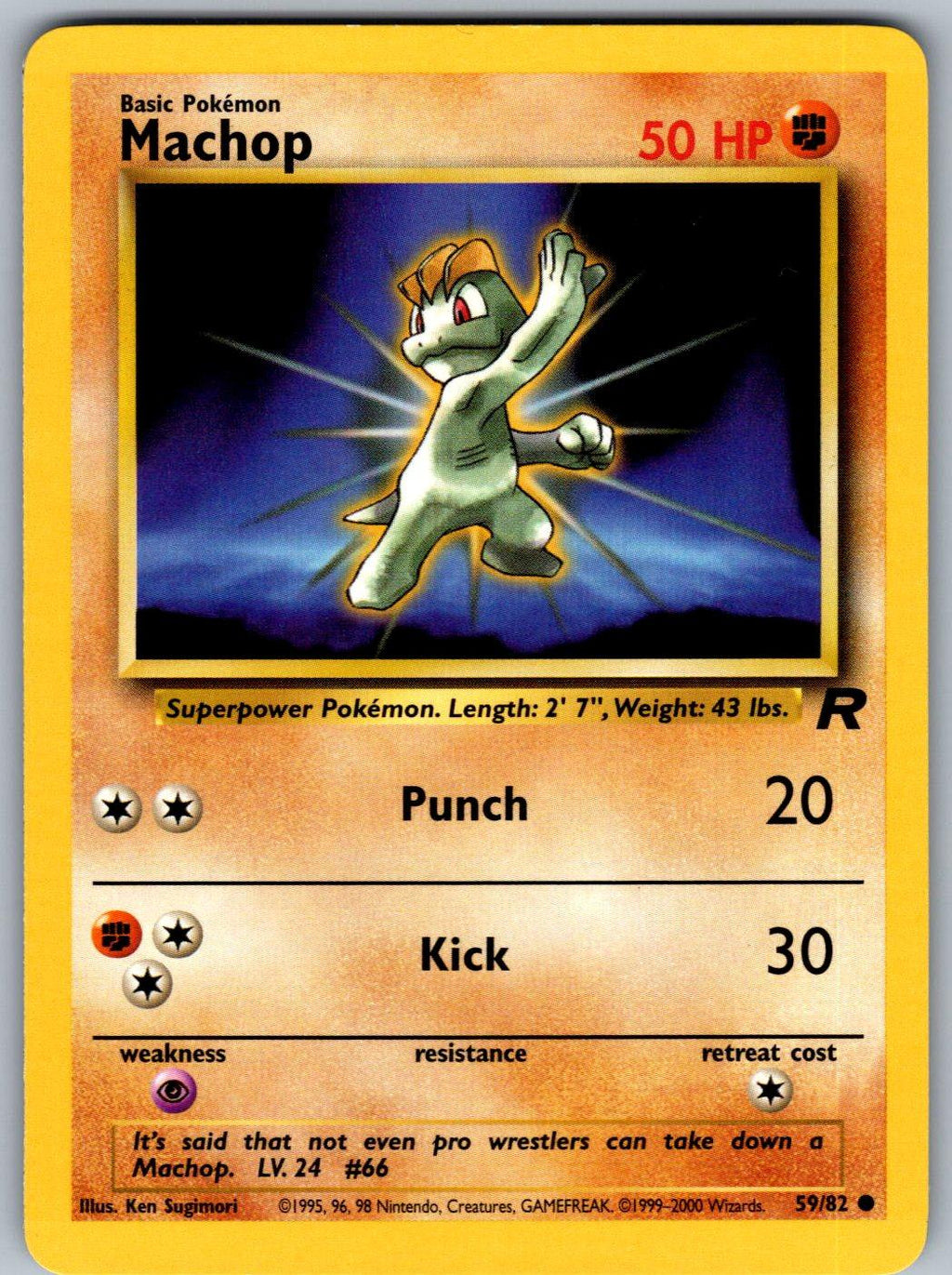 Machop 59/82 Team Rocket Pokemon Unlimited