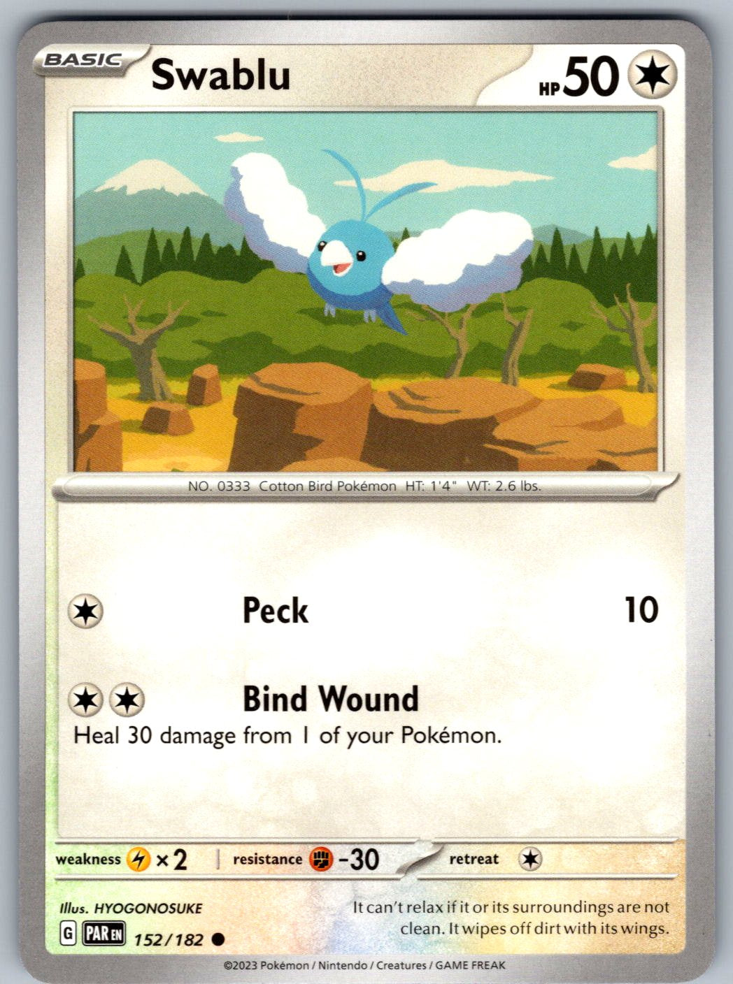 Swablu 152/182 Paradox Rift Pokemon