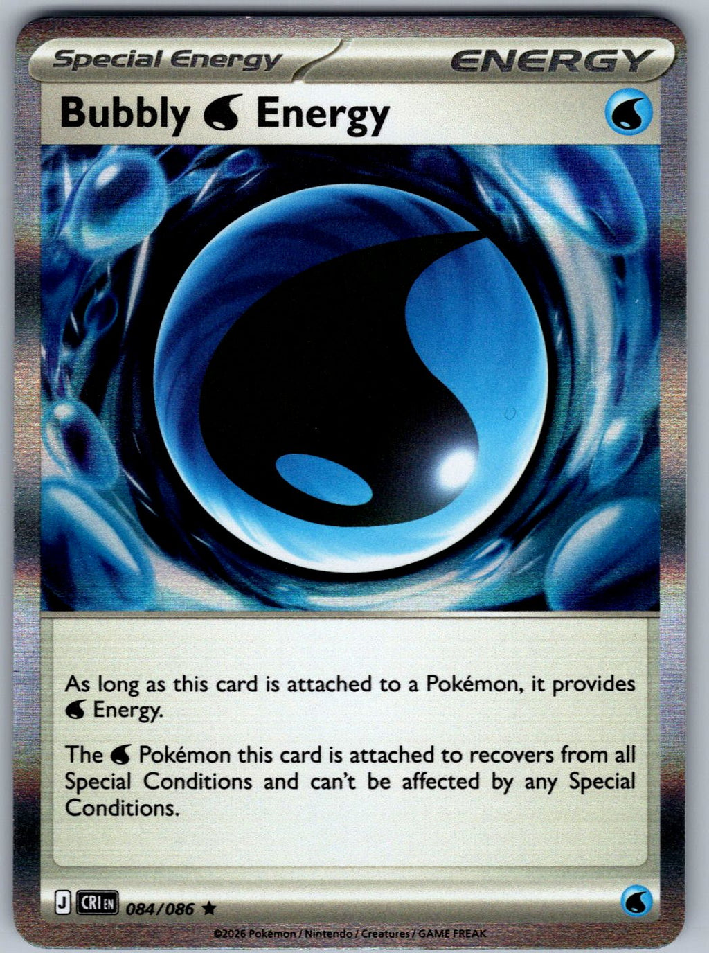 Bubbly W Energy 084/086 Chaos Rising Pokemon Holo