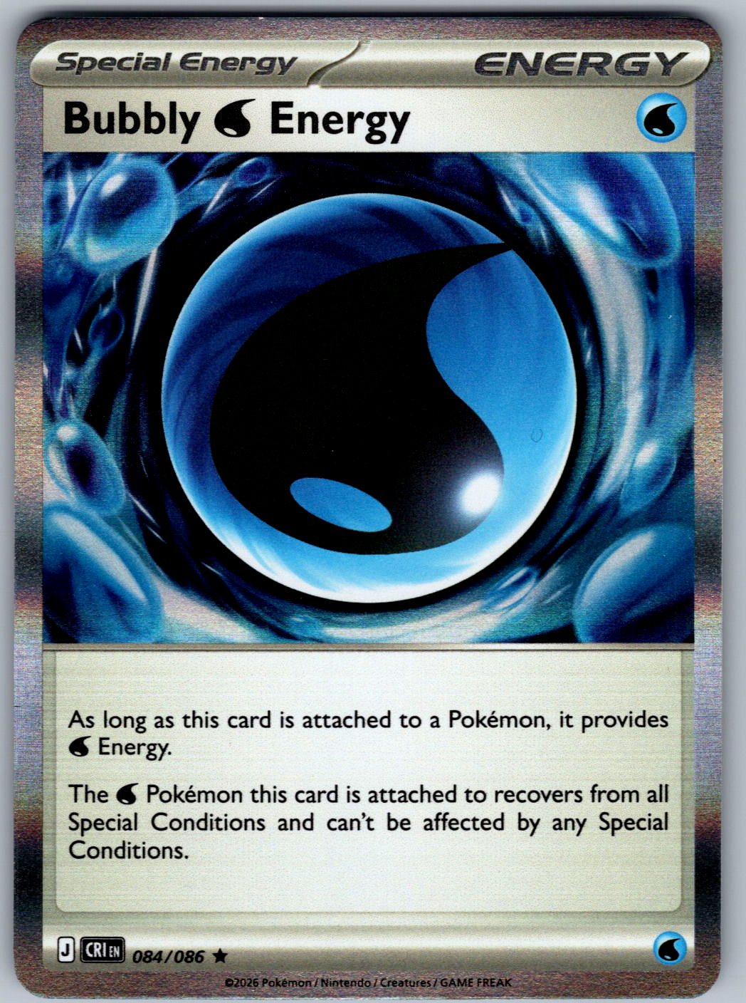 Bubbly W Energy 084/086 Chaos Rising Pokemon Holo