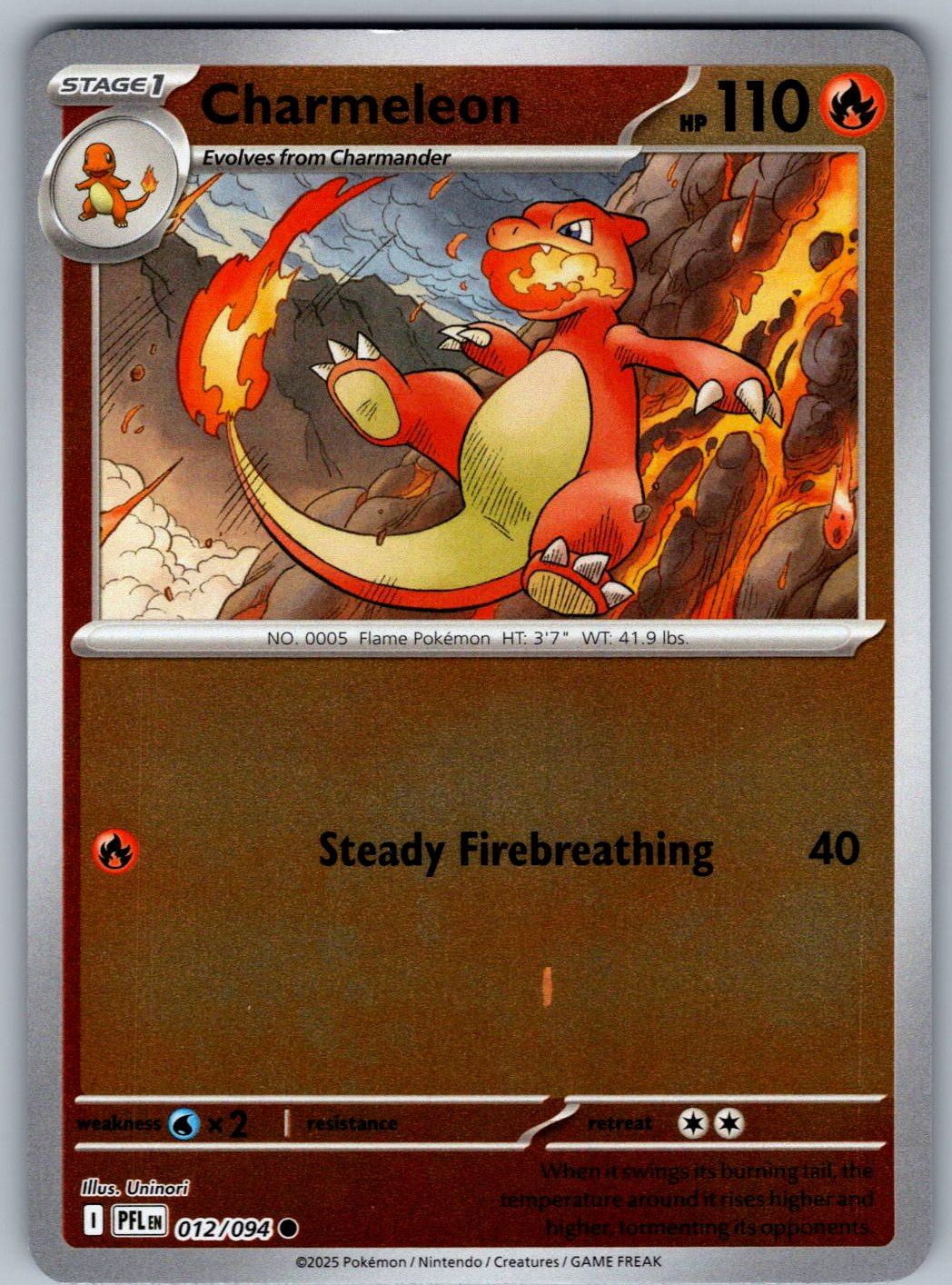 Charmeleon 012/094 Phantasmal Flames Pokemon Reverse Holo