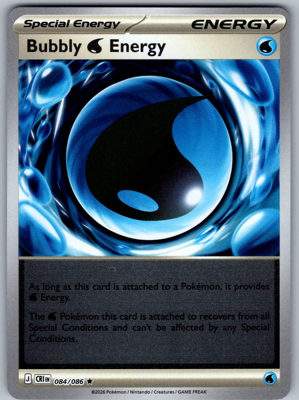 Bubbly W Energy 084/086 Chaos Rising Pokemon Reverse Holo