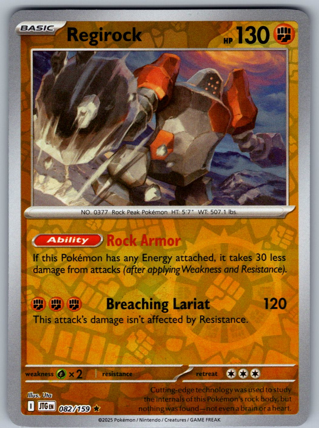 Regirock 082/159 Journey Together Pokemon Reverse Holo