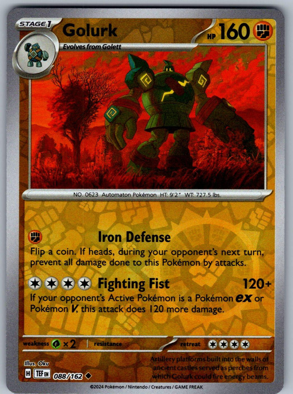 Golurk 088/162 Temporal Forces Pokemon Reverse Holo