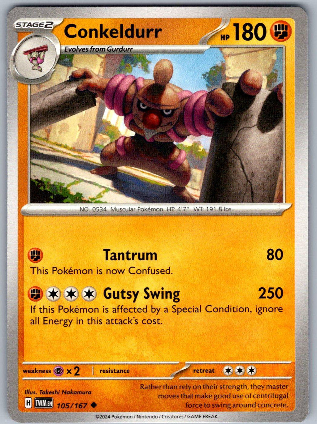 Conkeldurr 105/167 Twilight Masquerade Pokemon