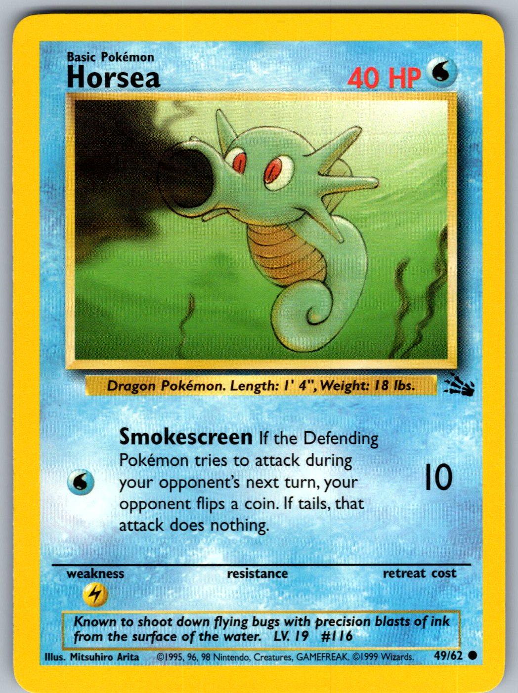 Horsea 49/62 Fossil Pokemon Unlimited