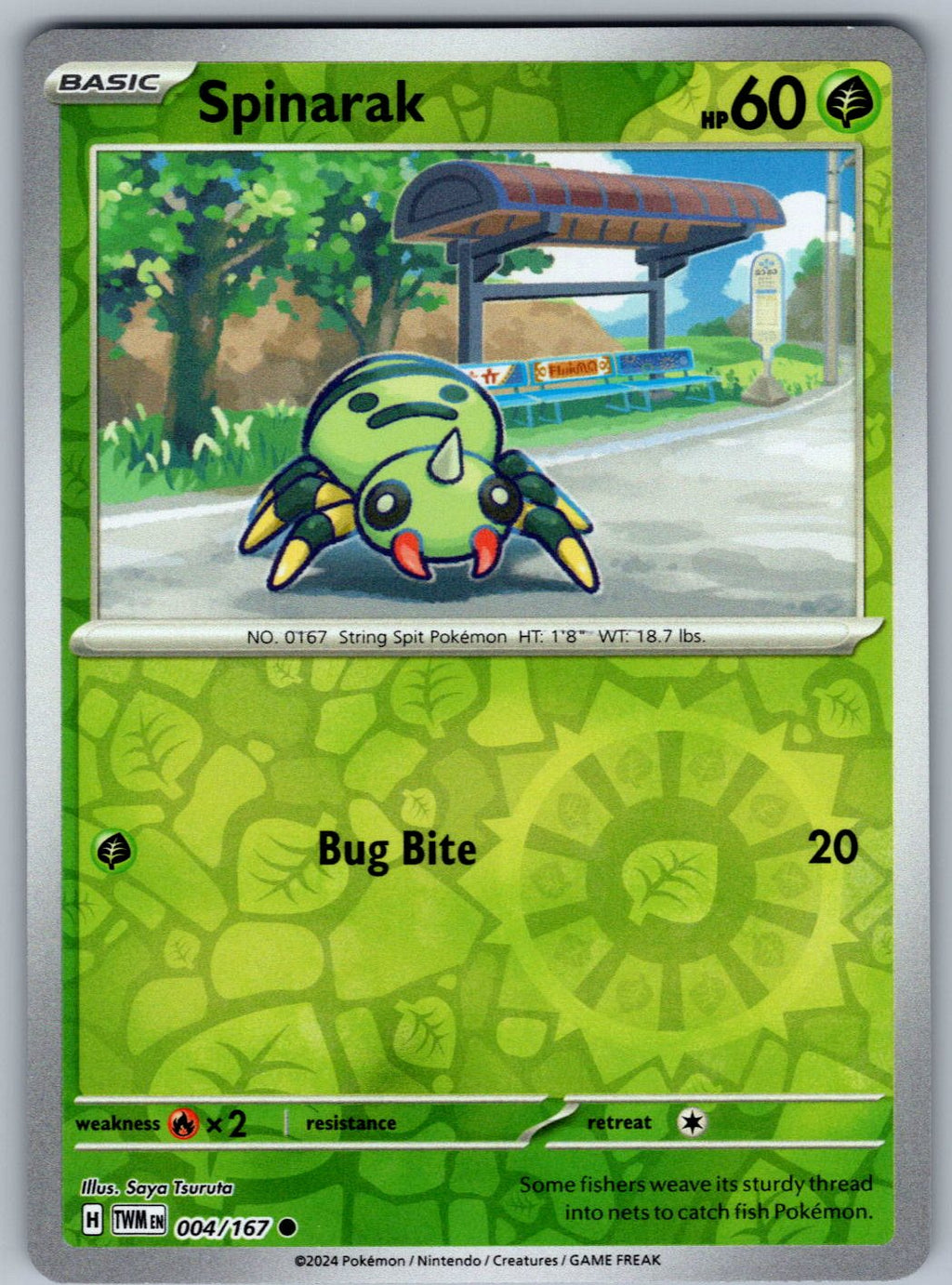 Spinarak 004/167 Twilight Masquerade Pokemon Reverse Holo
