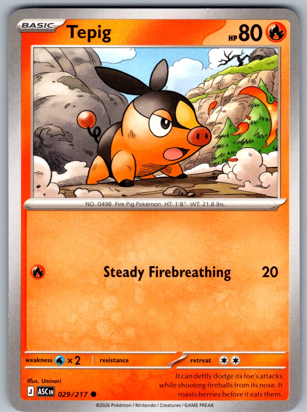 Tepig 029/217 Ascended Heroes Pokemon