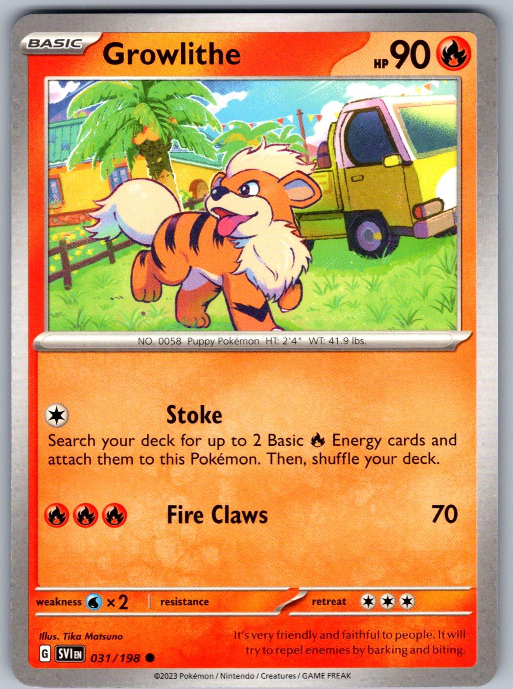 Growlithe 031/198 Scarlet & Violet Pokemon