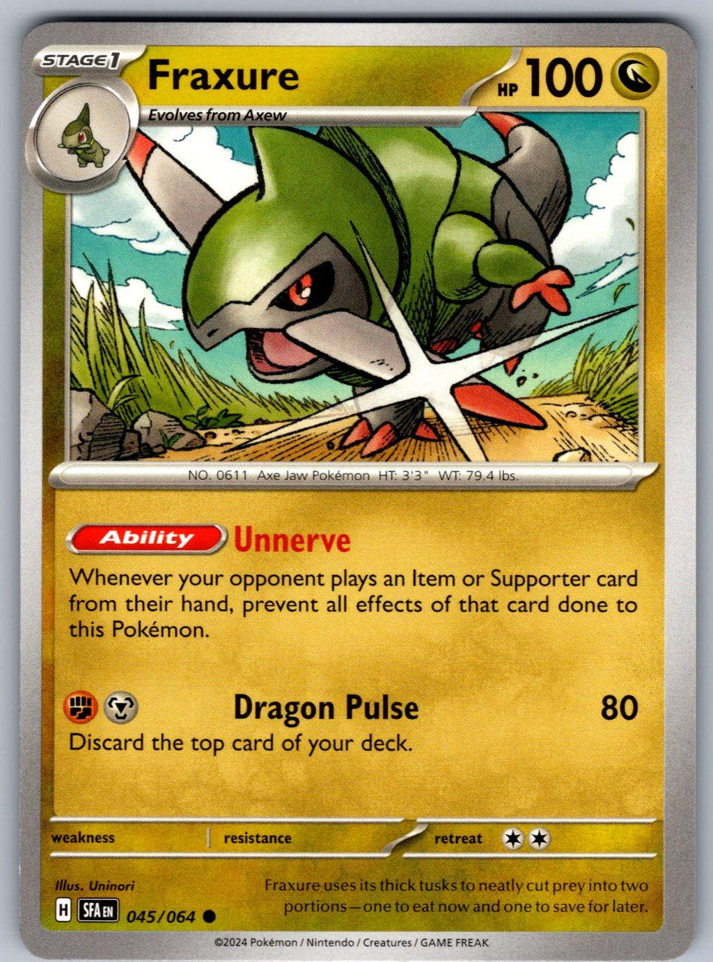Fraxure 045/064 Shrouded Fable Pokemon