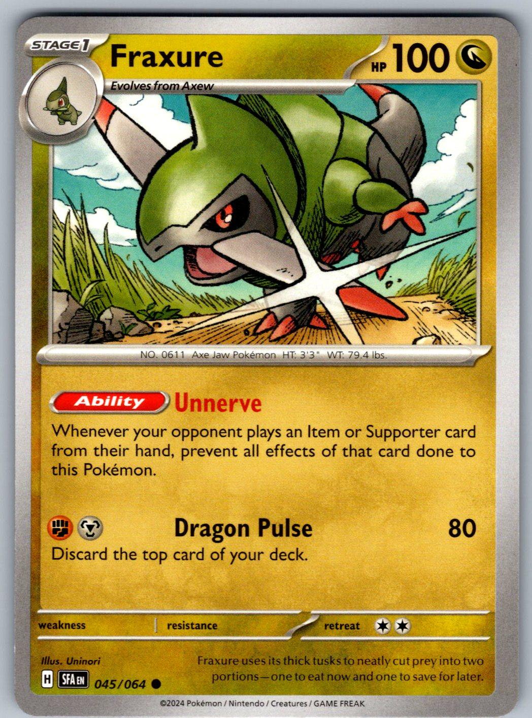 Fraxure 045/064 Shrouded Fable Pokemon