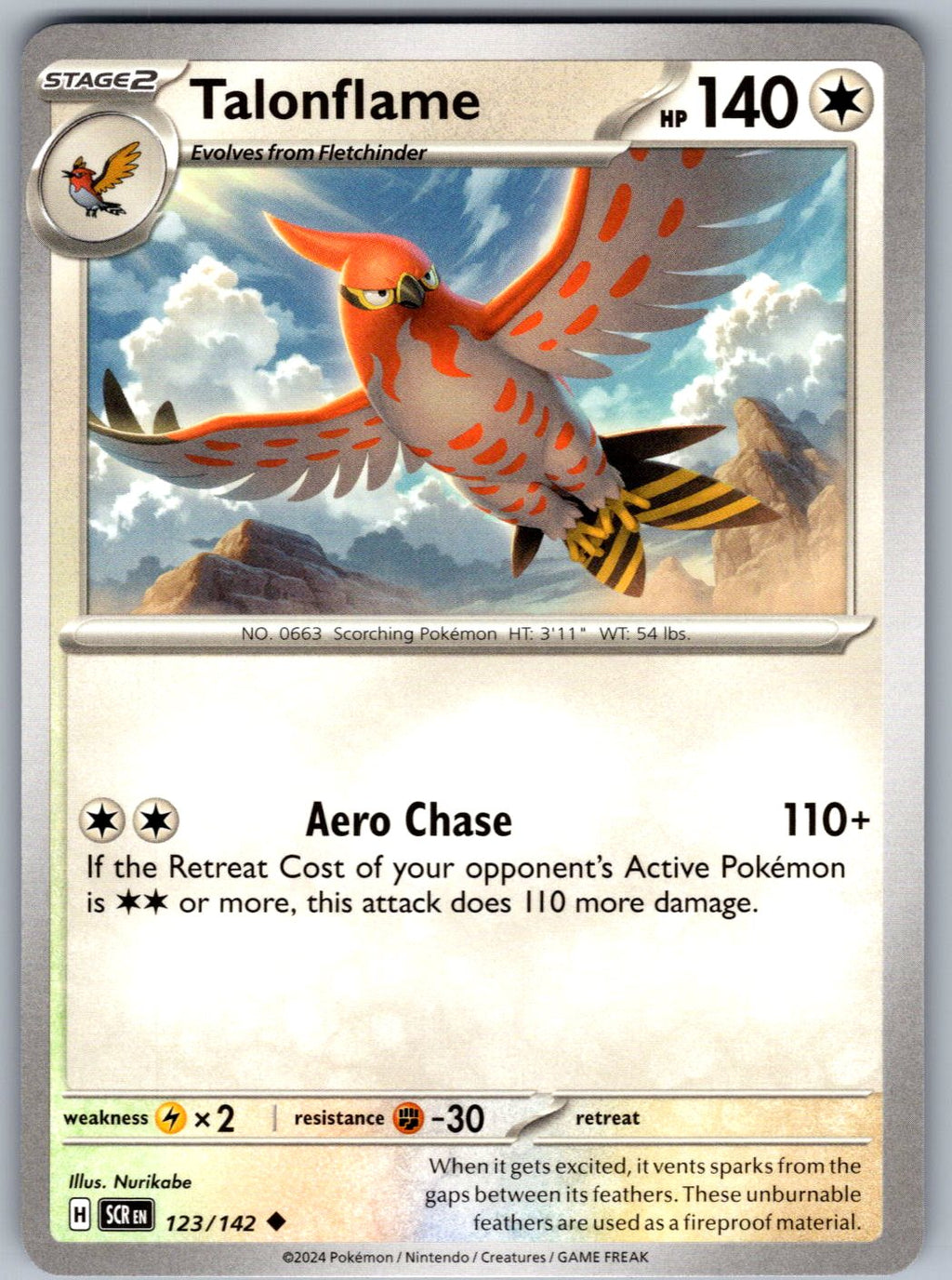Talonflame 123/142 Stellar Crown Pokemon