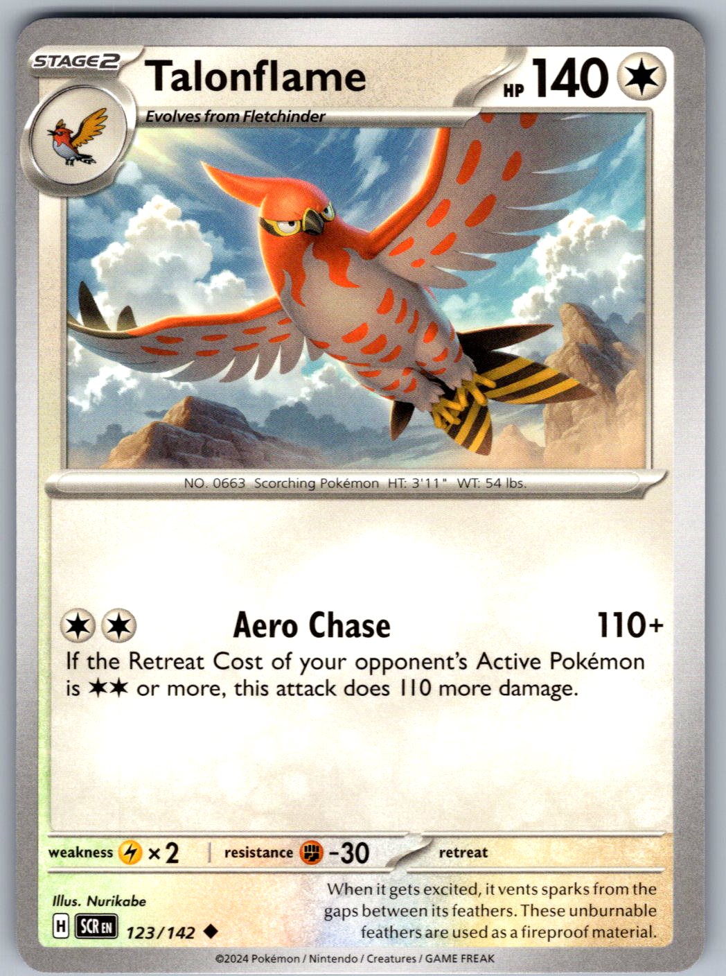 Talonflame 123/142 Stellar Crown Pokemon