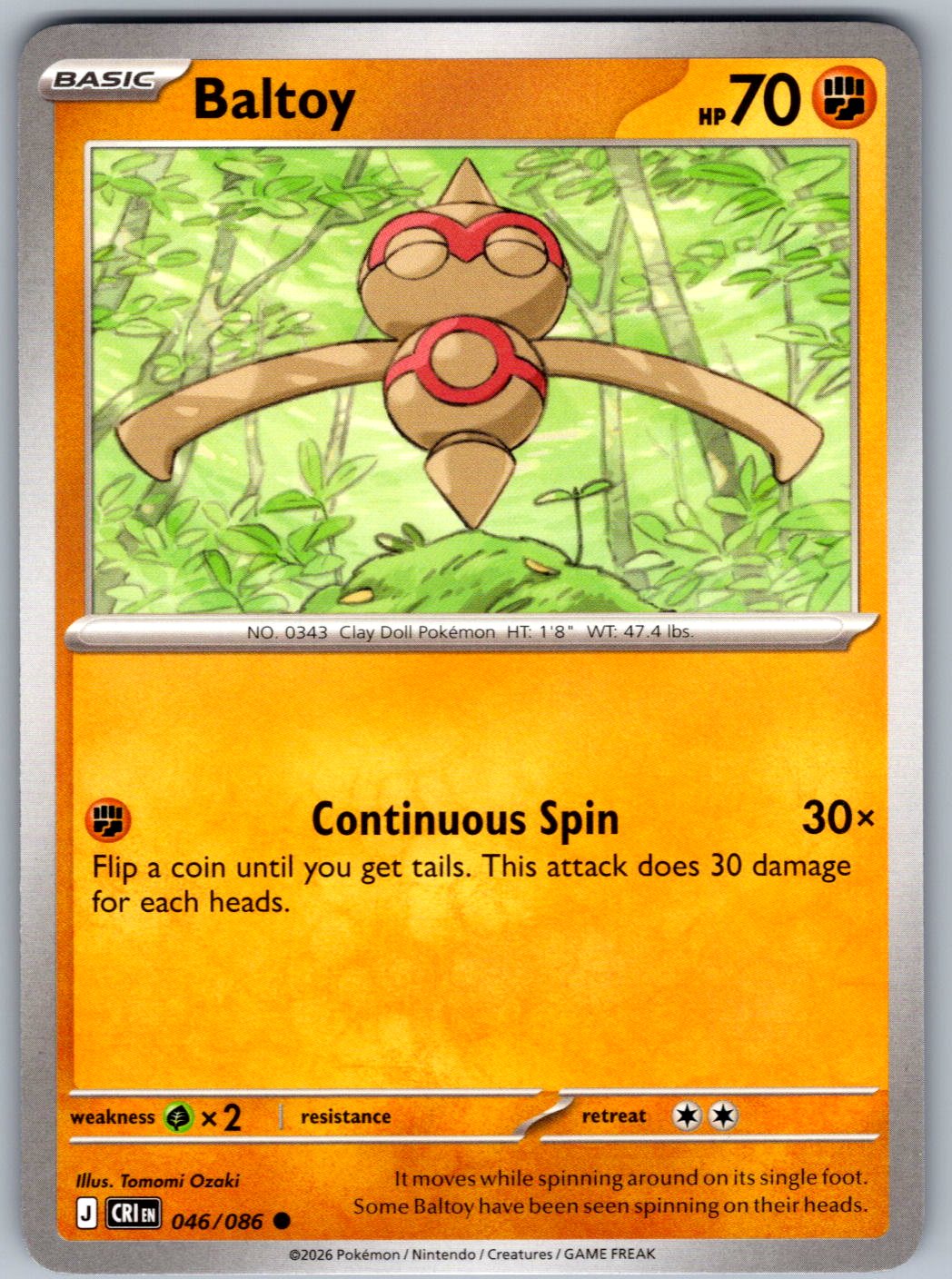 Baltoy 046/086 Chaos Rising Pokemon
