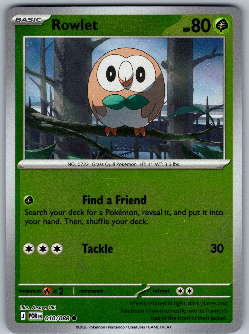 Rowlet 010/088 Perfect Order Pokemon Reverse Holo