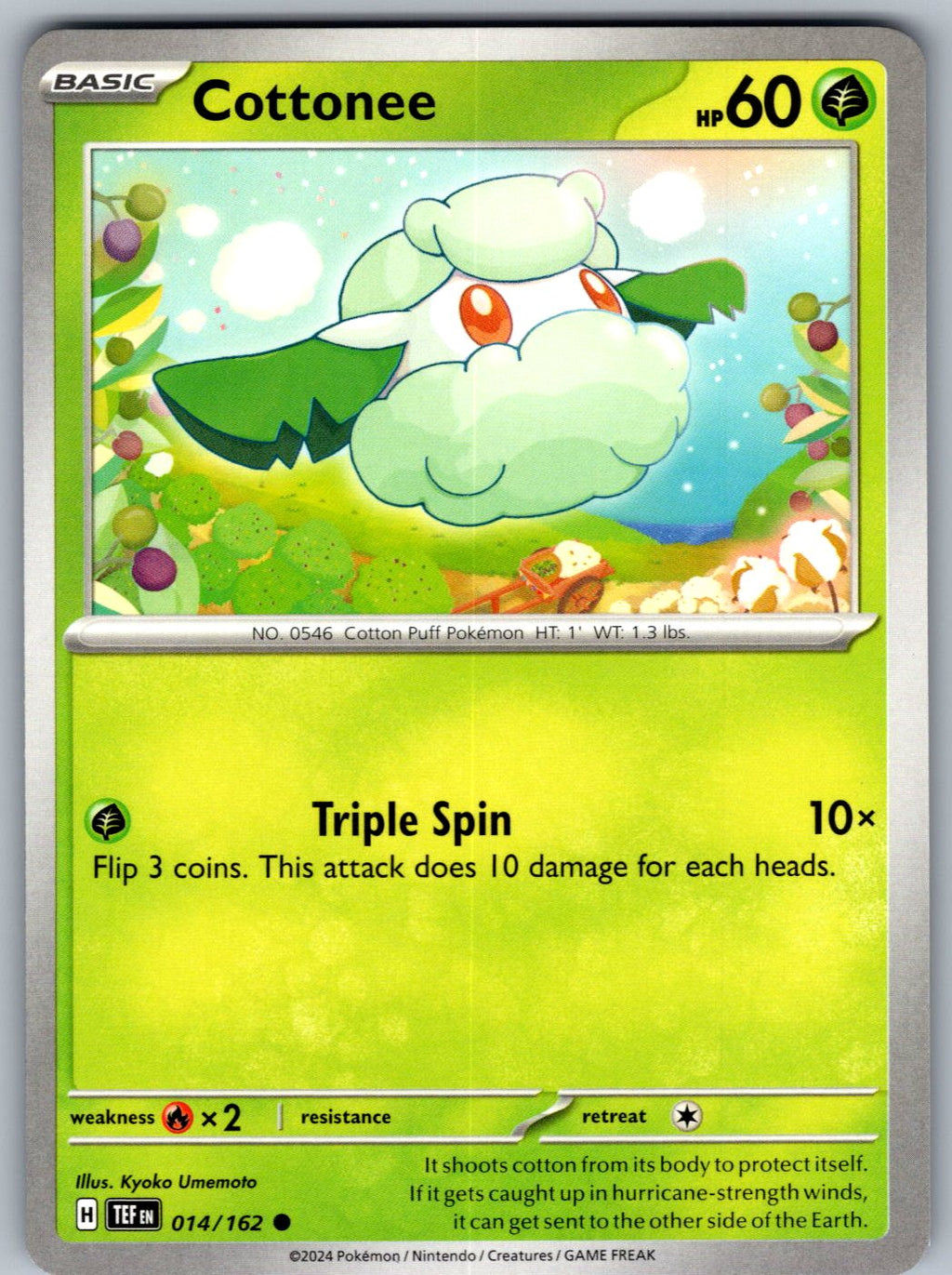 Cottonee 014/162 Temporal Forces Pokemon