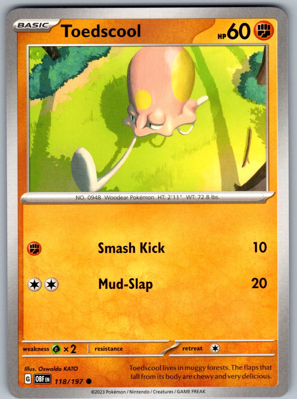 Toedscool 118/197 Obsidian Flames Pokemon