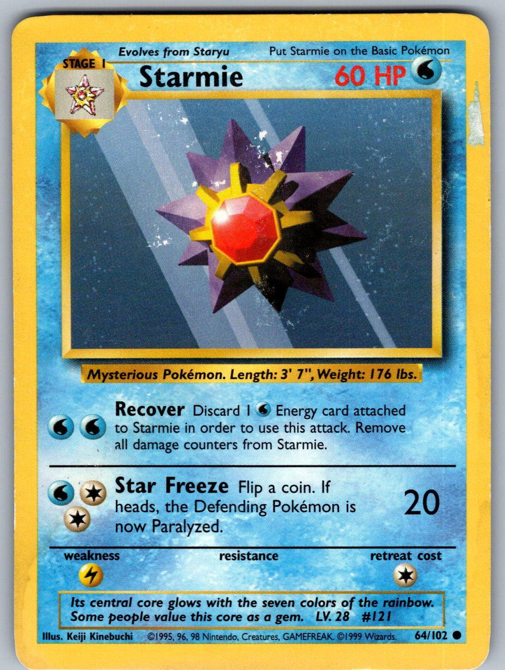 Starmie 64/102 Base Set Unlimited Pokemon