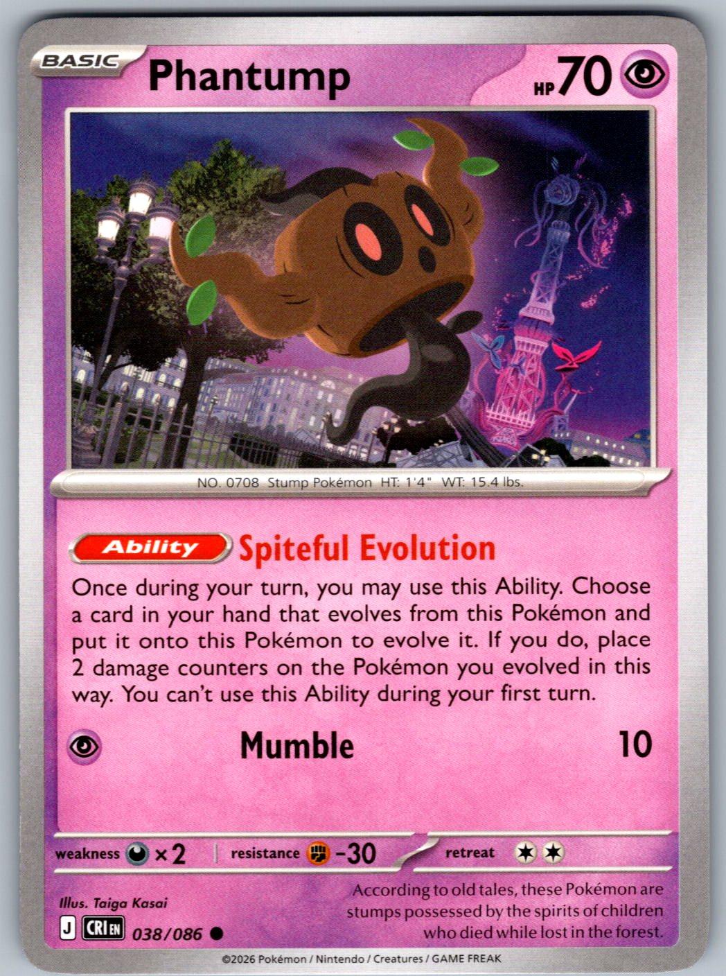 Phantump 038/086 Chaos Rising Pokemon