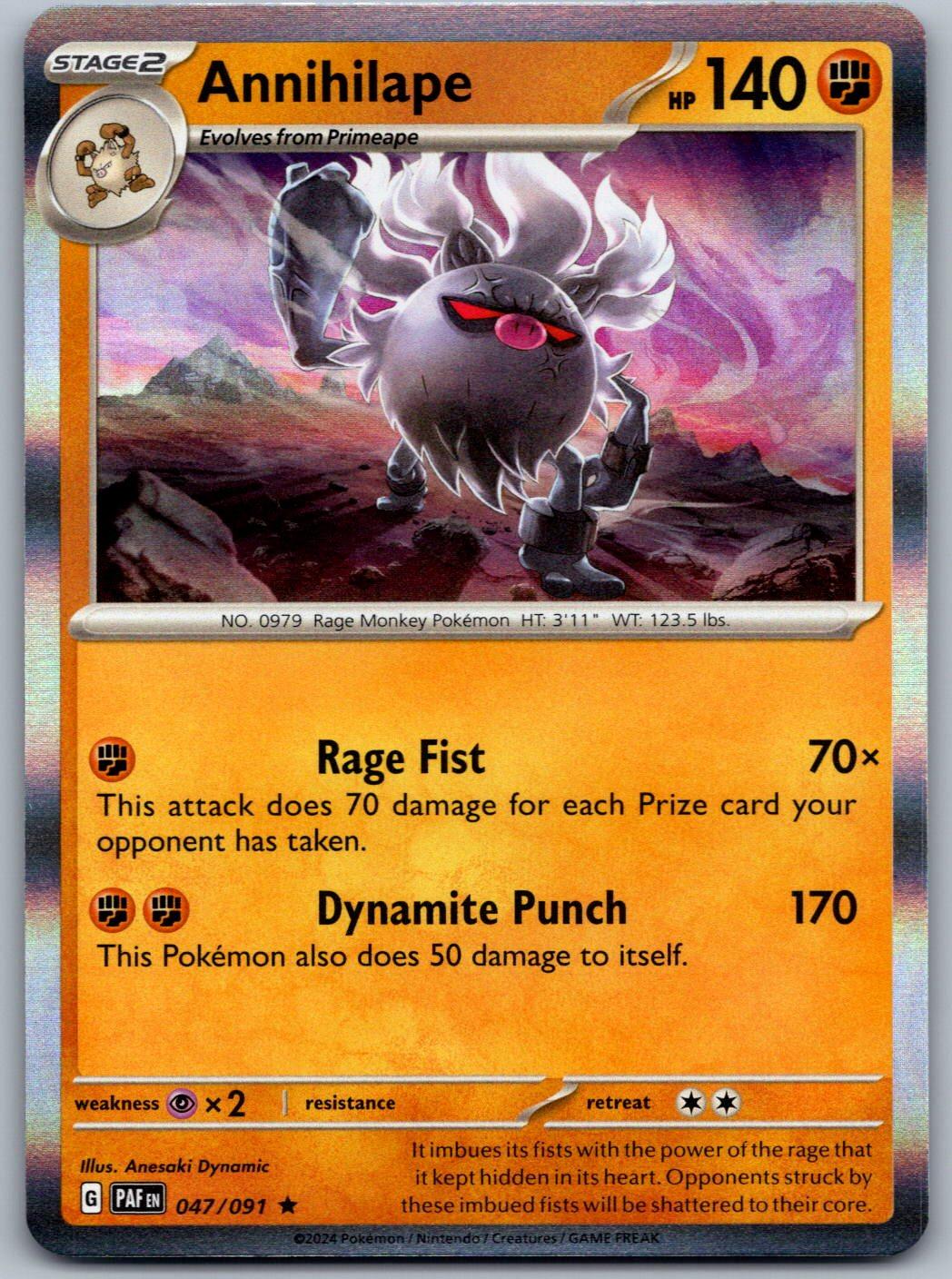 Annihilape 047/091 Paldean Fates Pokemon Holo
