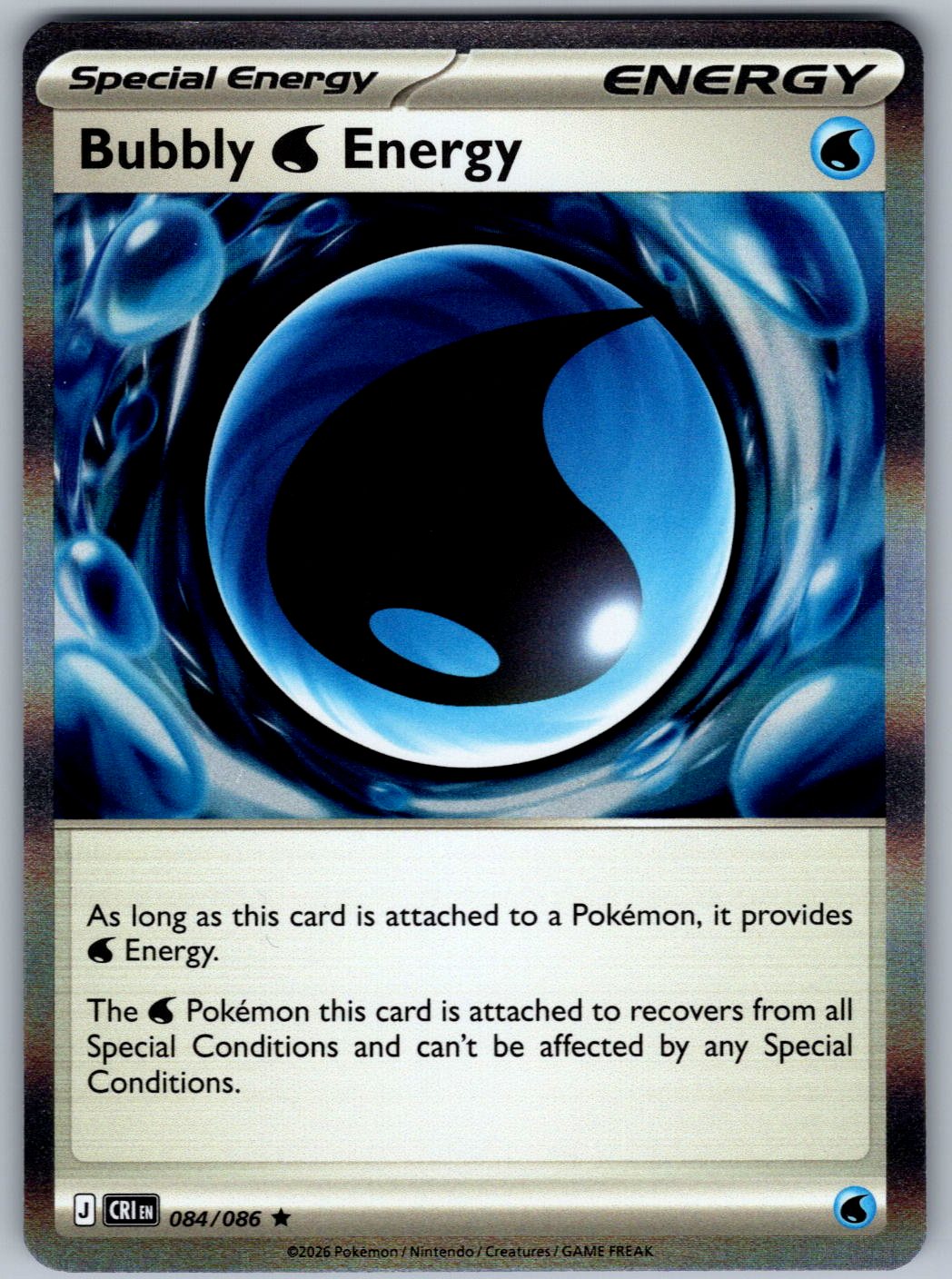 Bubbly W Energy 084/086 Chaos Rising Pokemon Holo