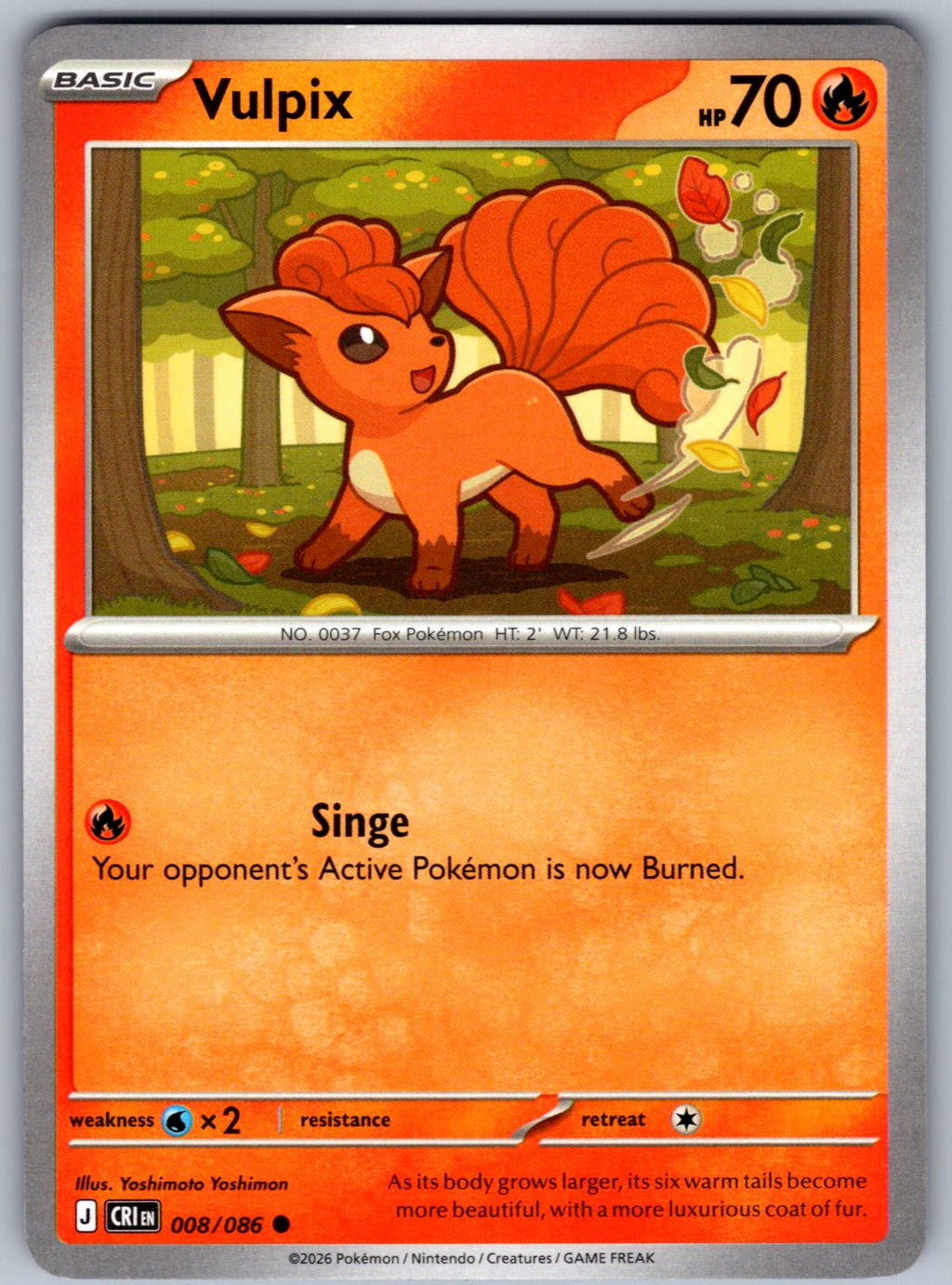 Vulpix 008/086 Chaos Rising Pokemon