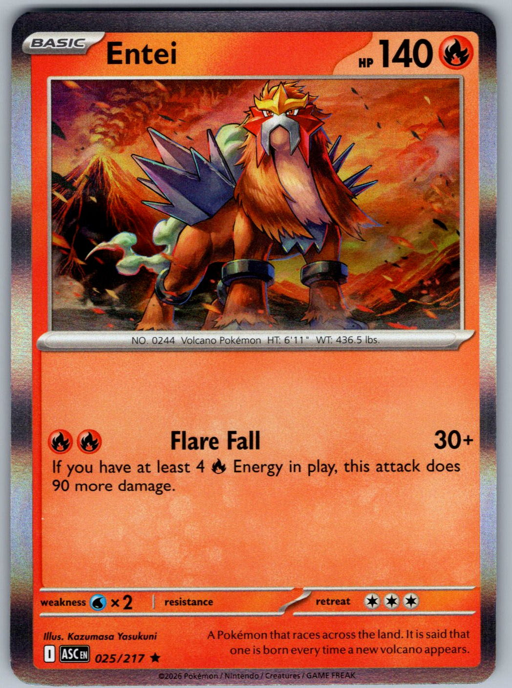 Entei 025/217 Ascended Heroes Pokemon Holo