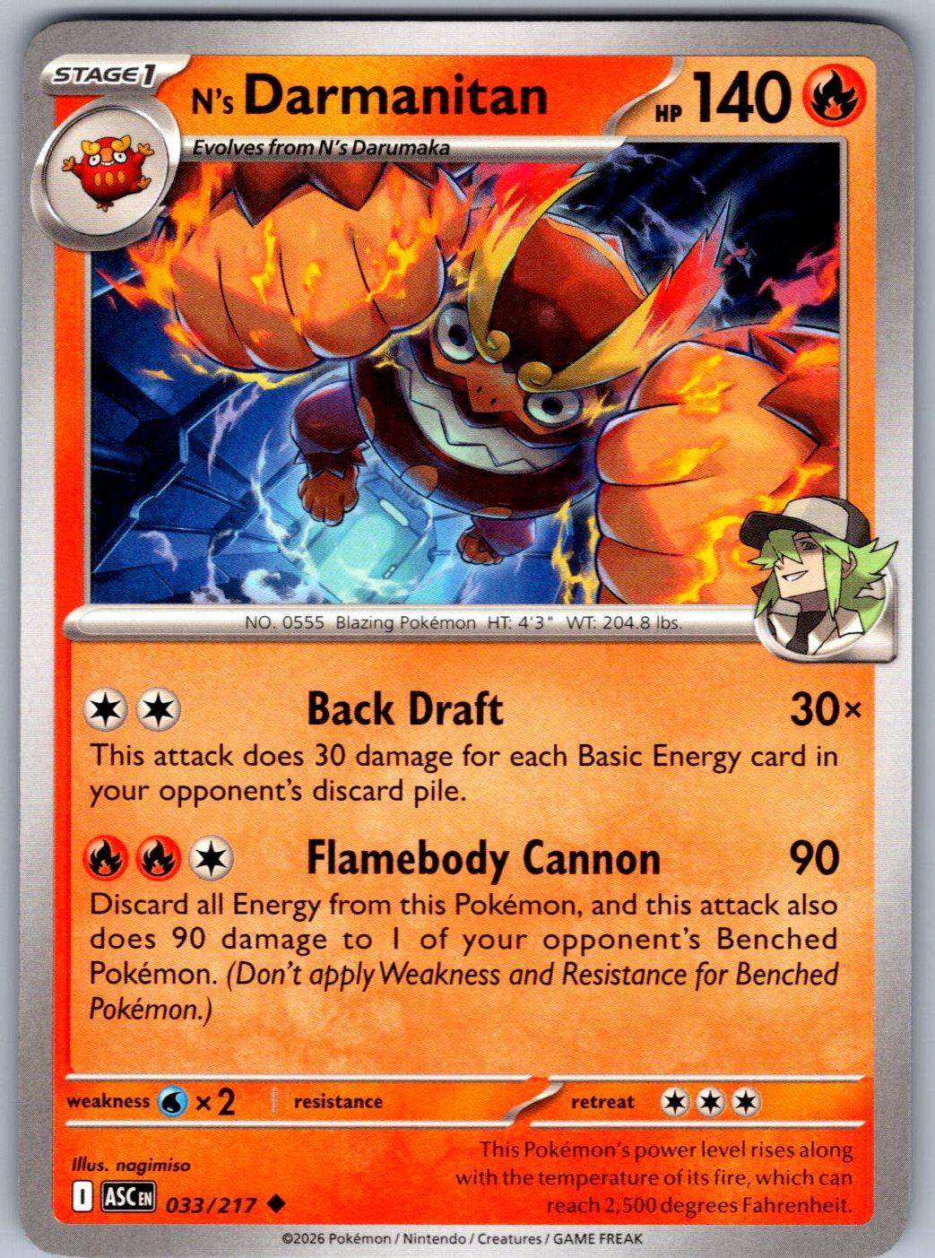N's Darmanitan 033/217 Ascended Heroes Pokemon