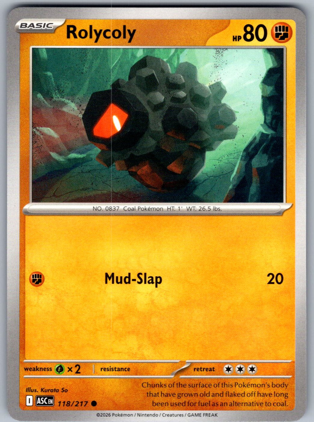 Rolycoly 118/217 Ascended Heroes Pokemon