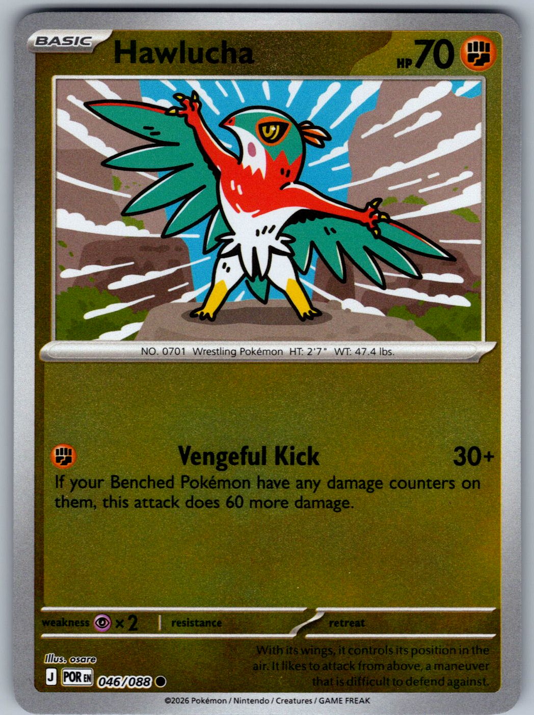 Hawlucha 046/088 Perfect Order Pokemon Reverse Holo