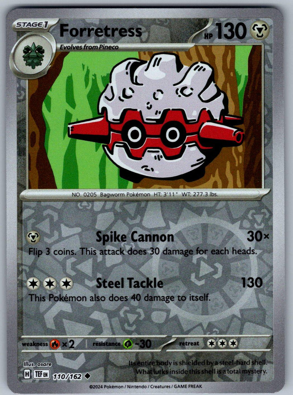 Forretress 110/162 Temporal Forces Pokemon Reverse Holo