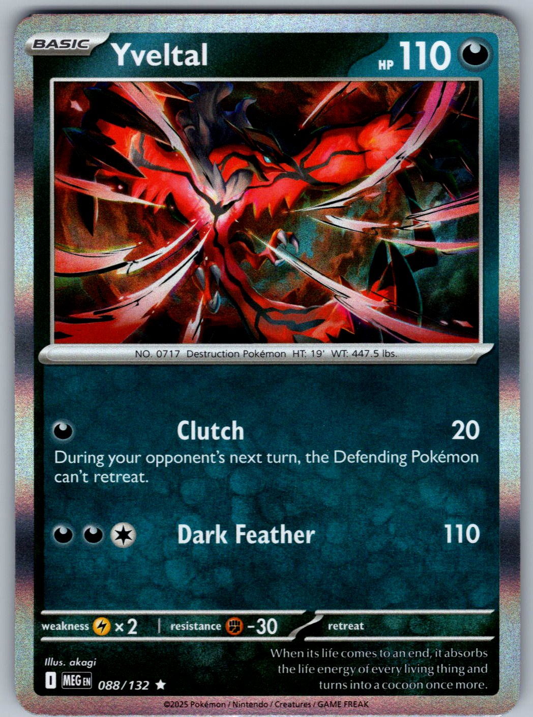 Yveltal 088/132 Mega Evolution Pokemon Holo