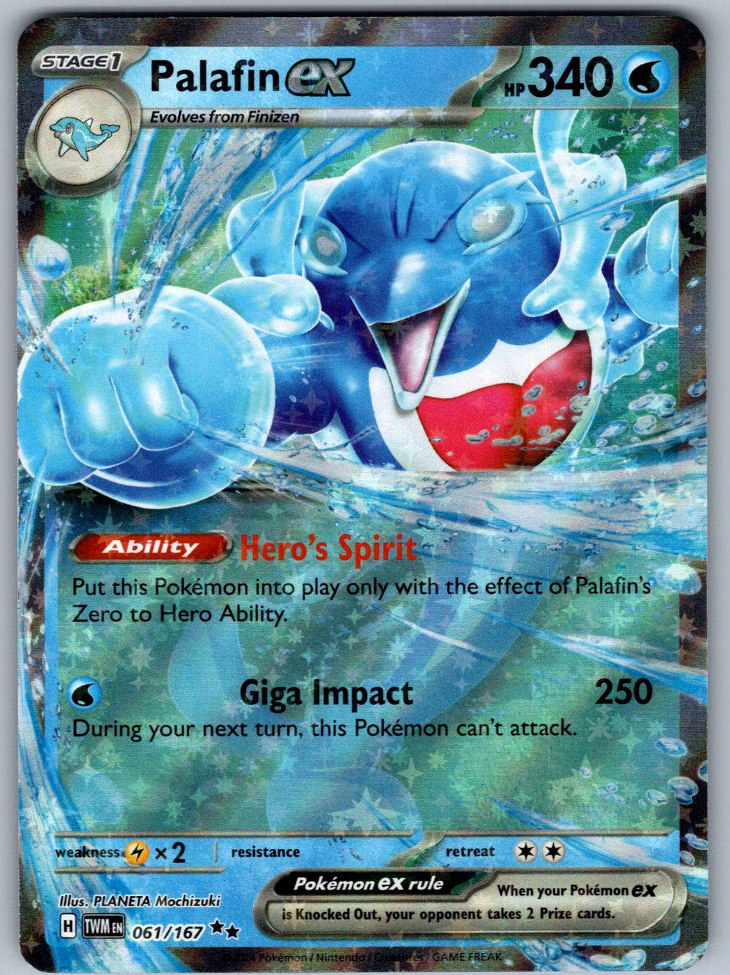 Palafin ex 061/167 Twilight Masquerade Pokemon Holo